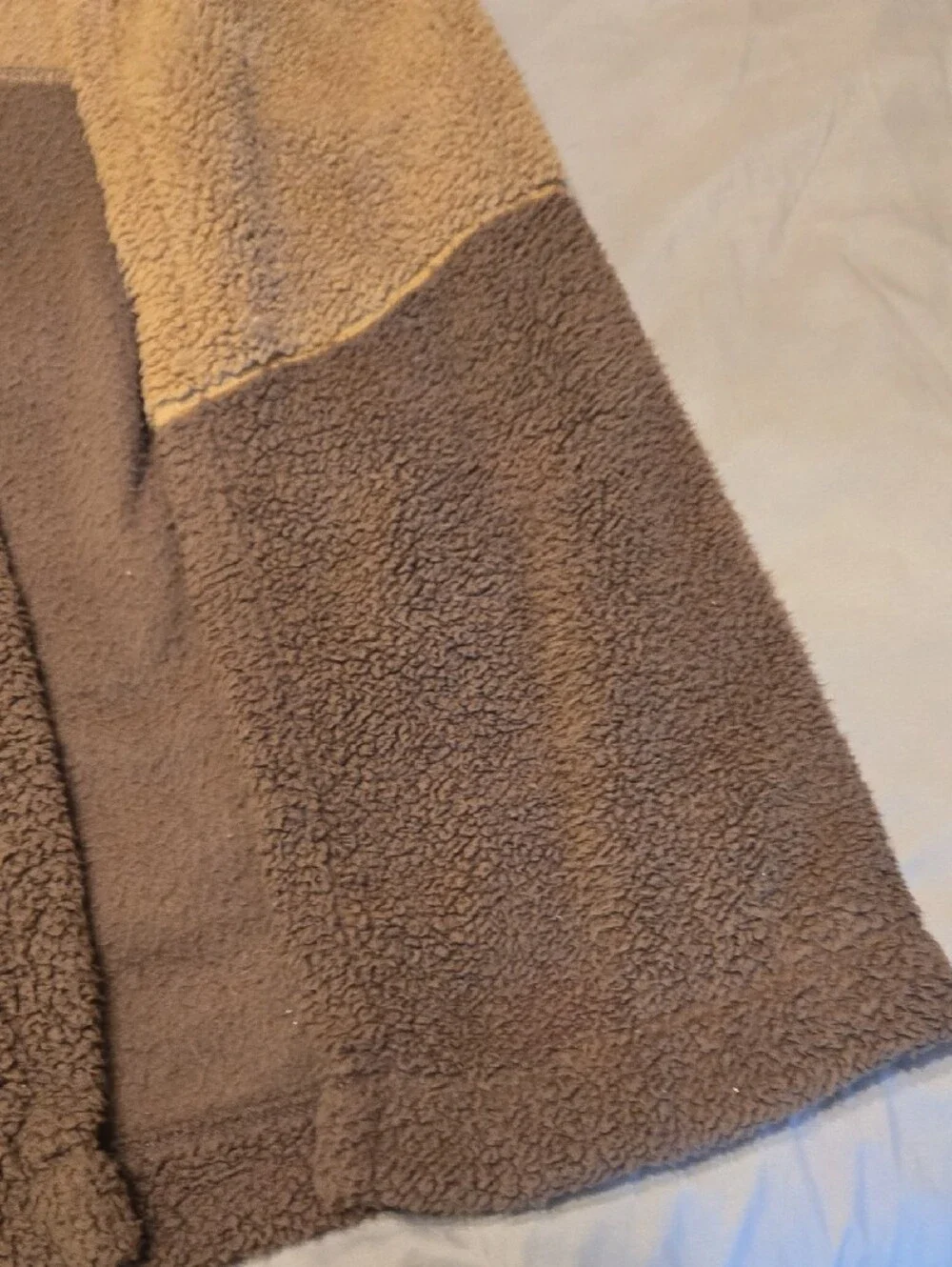 Koolaburra Two-Tone Sherpa Vest in Tan and Brown